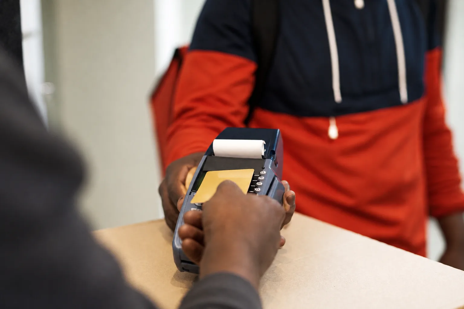 Customer making a card payment